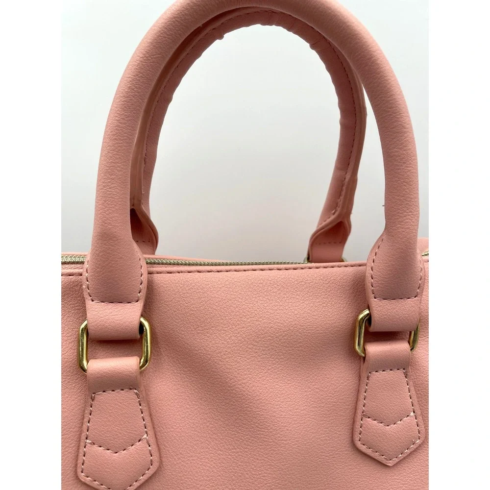 Juicy Couture Pink Studded Logo Satchel Crossbody Bag Gold Hardware Purse